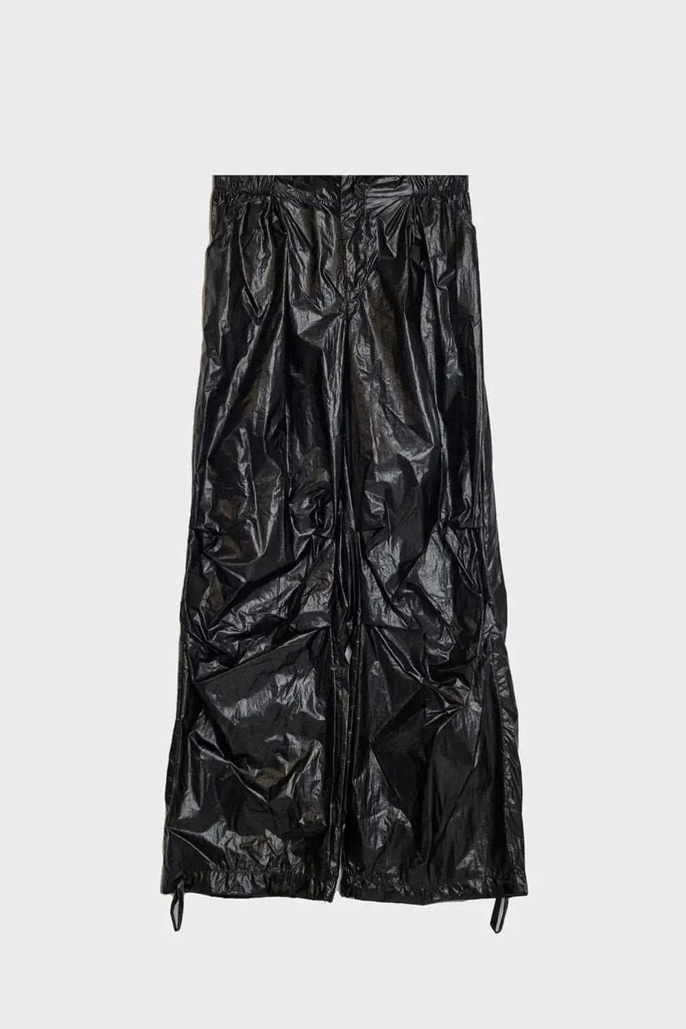 Oversized black parachute metallic pants - Pants