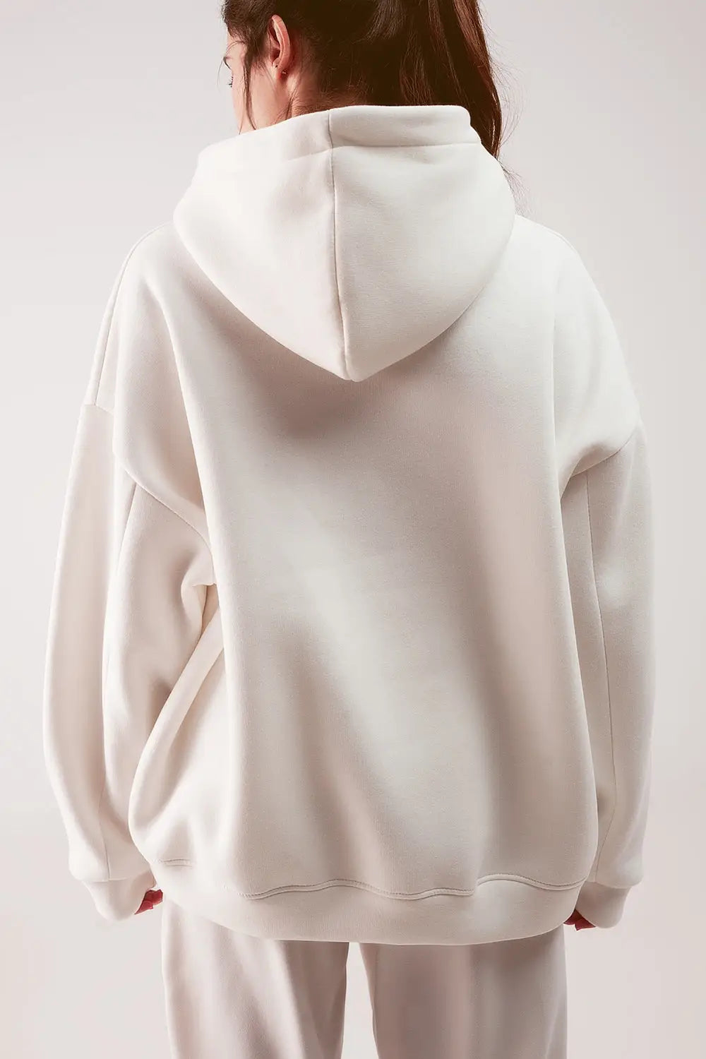 Oversized boyfriend hoodie in cream - One Size / White - Sweaters