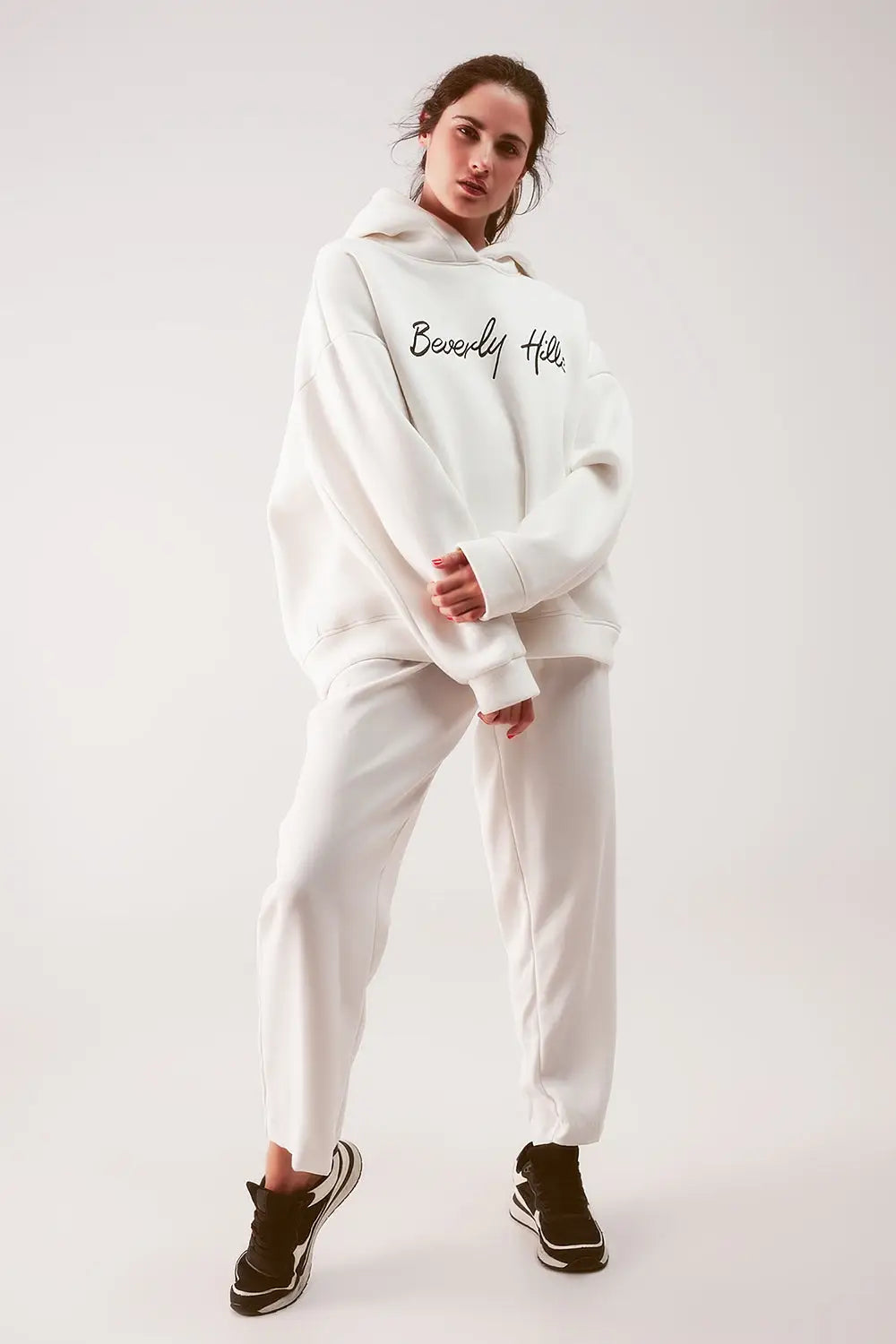 Oversized boyfriend hoodie in cream - One Size / White - Sweaters