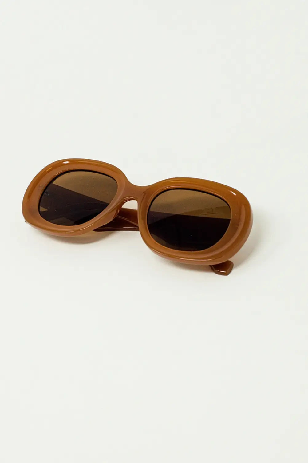 Oversized Circular Sunglasses in brown - One Size / Brown