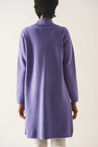 Oversized collar maxi cardigan in purple - One Size / Purple - Sweaters