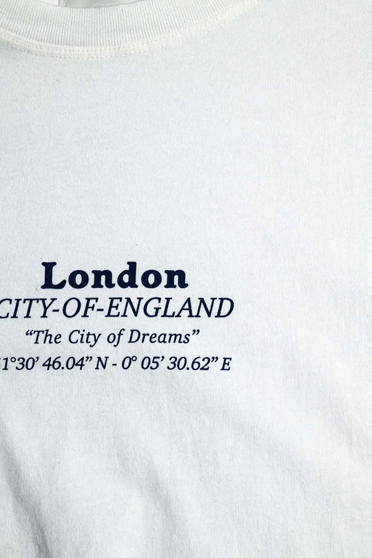 Oversized fit t-shirt with London grafic print - One Size / White - Tops