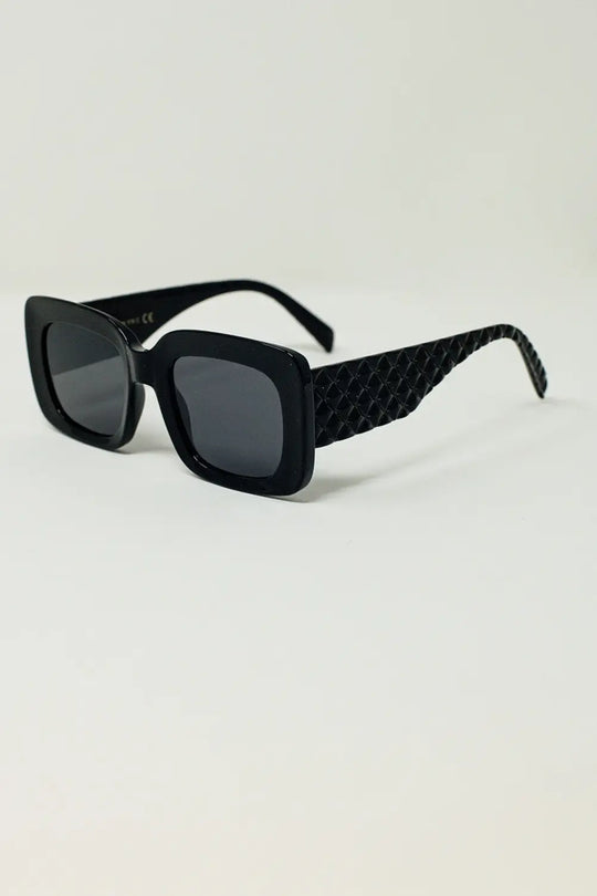 Oversized Oval Sunglasses With Side Detail in Black - One Size / Black