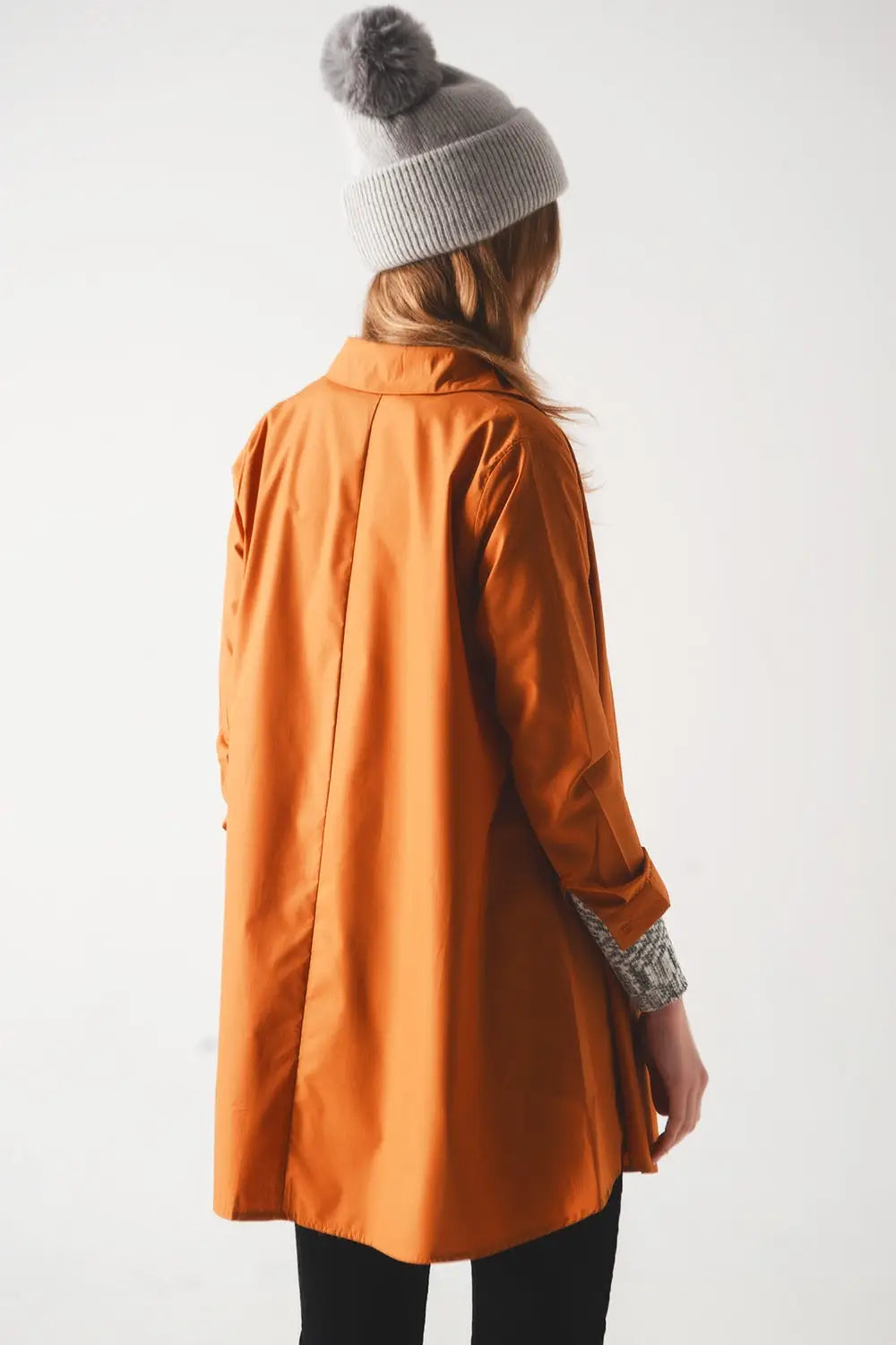 Oversized poplin shirt in rust - Shirts