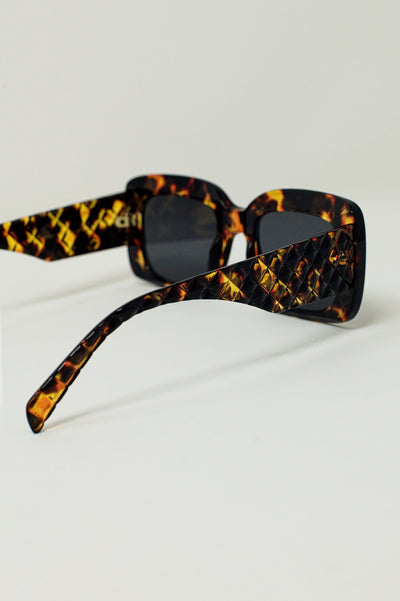 Oversized Rectangular Sunglasses in vintage Tortoise Shell