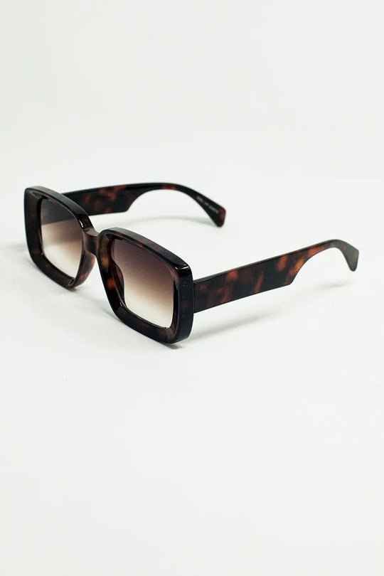 Oversized Rectangular Sunglasses With Wide Frame in brown - One Size / Brown