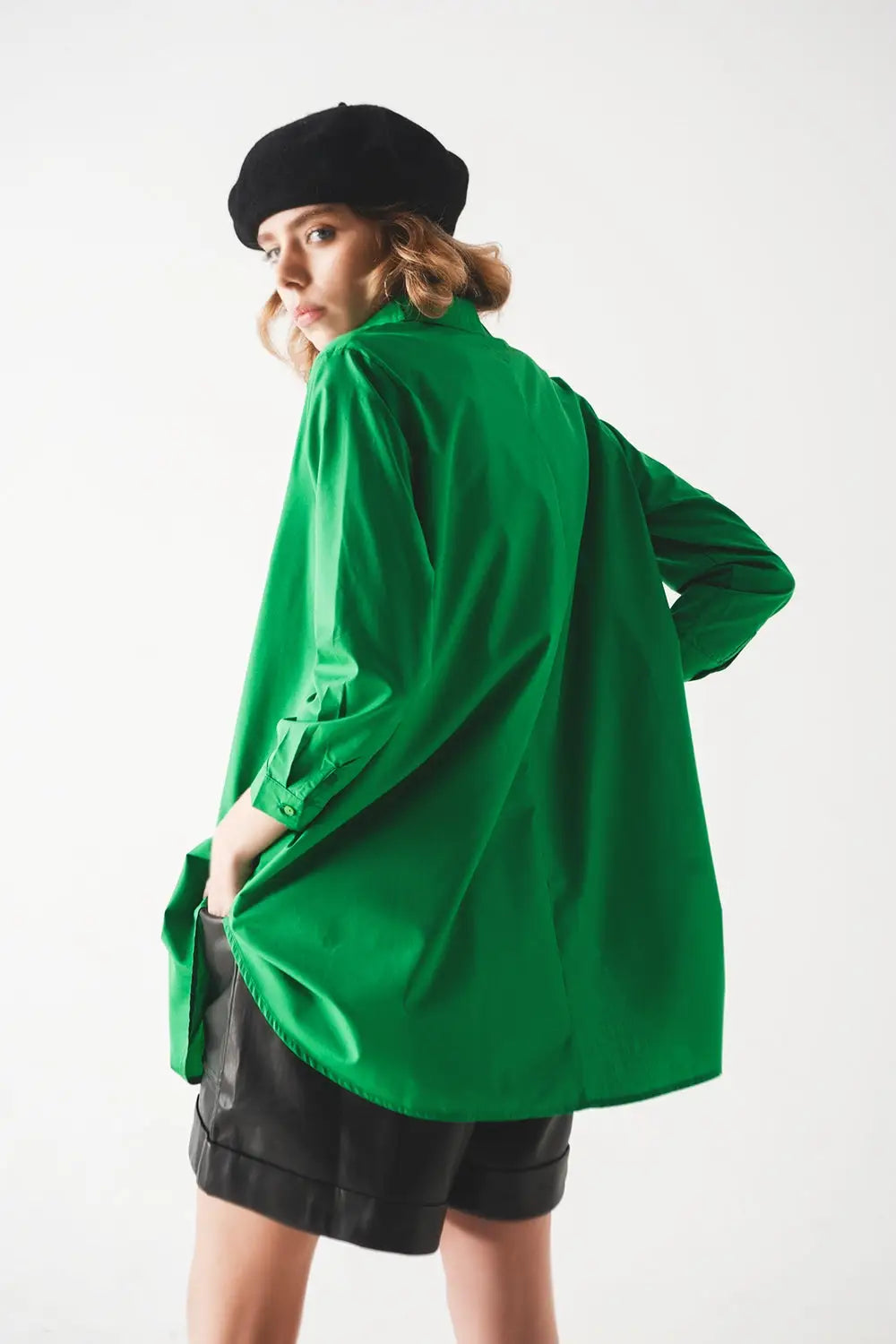 Oversized shirt in bold green - Shirts