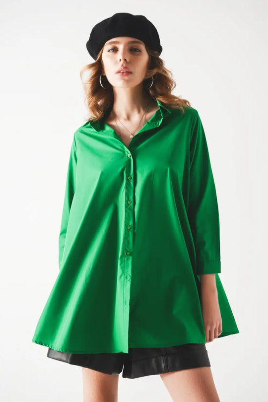 Oversized shirt in bold green - Shirts