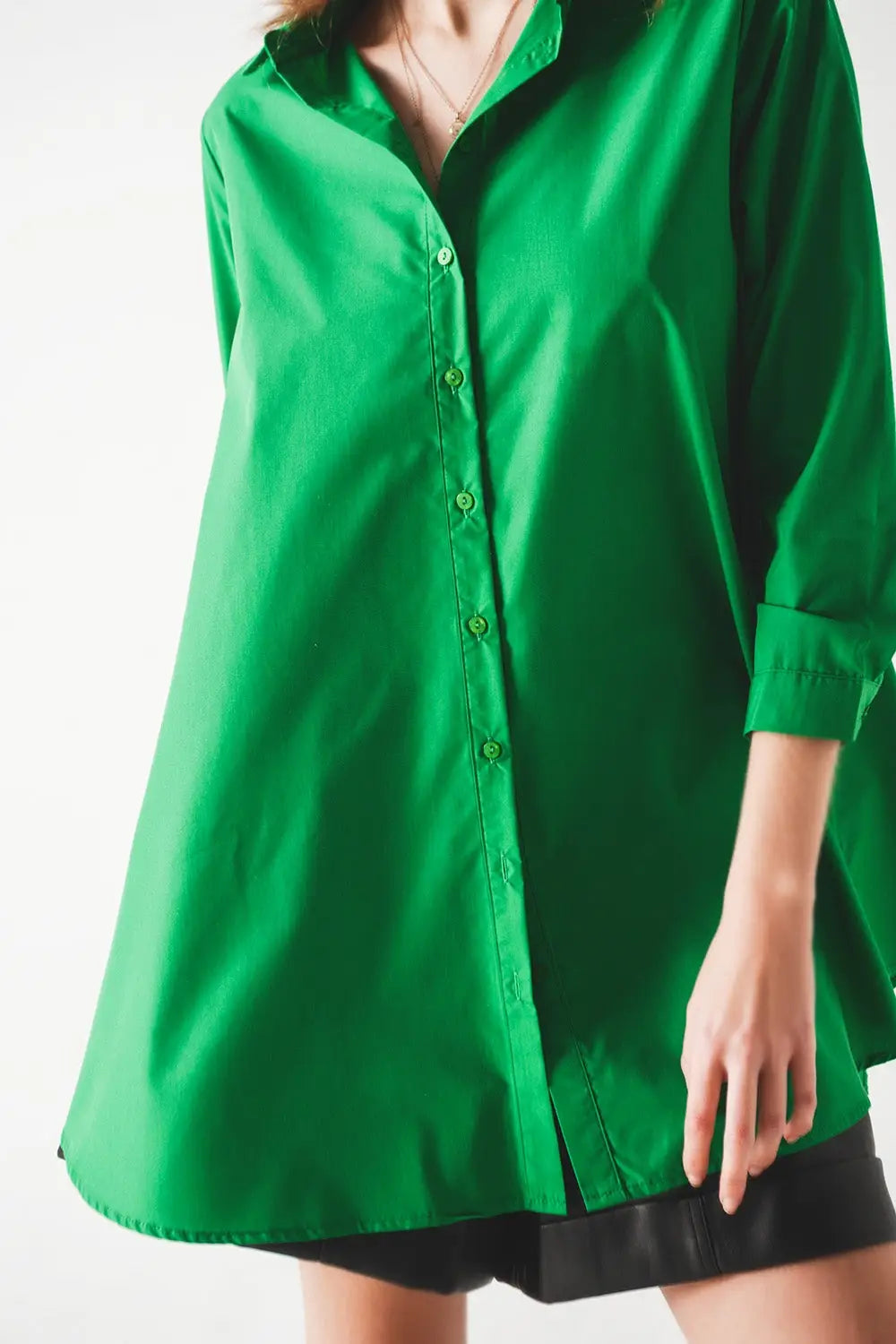 Oversized shirt in bold green - Shirts