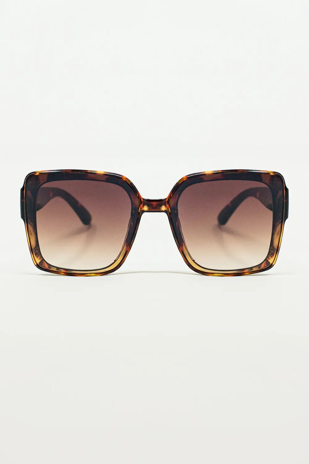 Q2 Oversized square Cat Eye Sunglasess in Brown