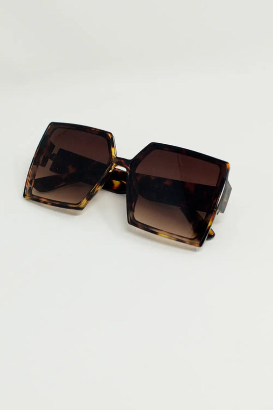 Oversized Square Sunglasses In brown - One Size / Brown