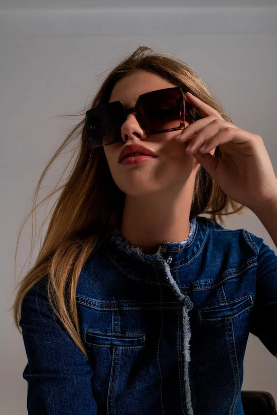 Oversized Square Sunglasses In brown - One Size / Brown