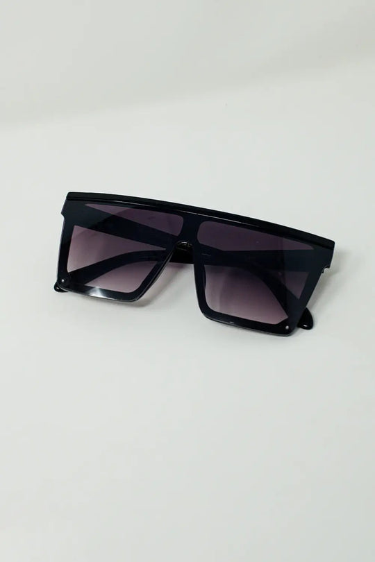 Oversized Squared 70´s Sunglasses in Black - One Size / Black