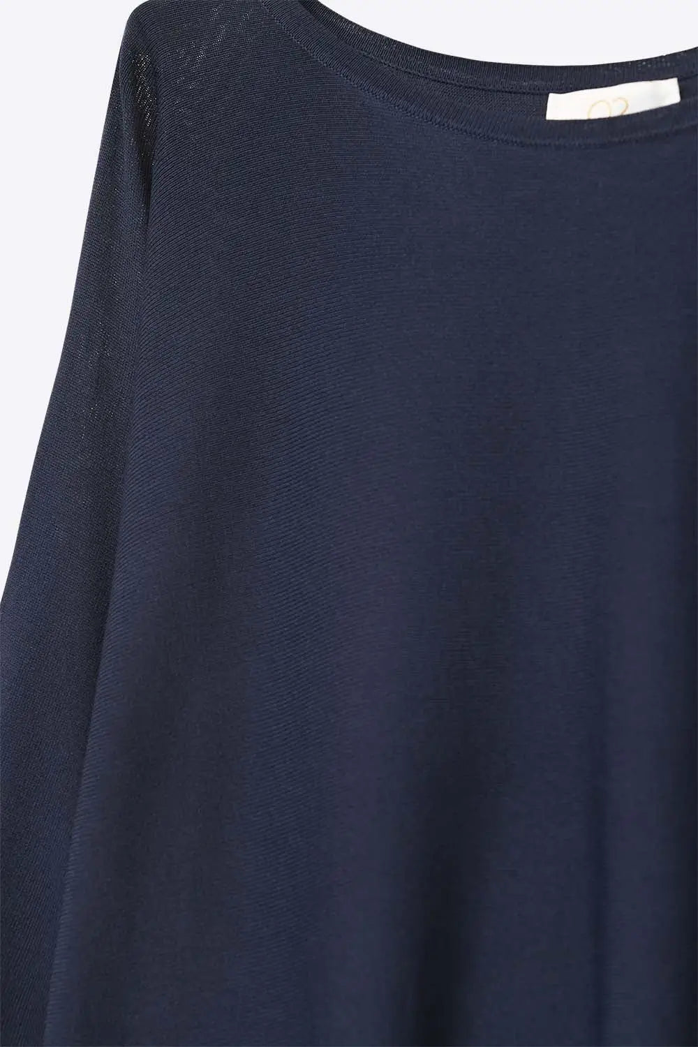 Oversized Sweater in Navy with Elbow-Length Sleeves - One Size / Blue