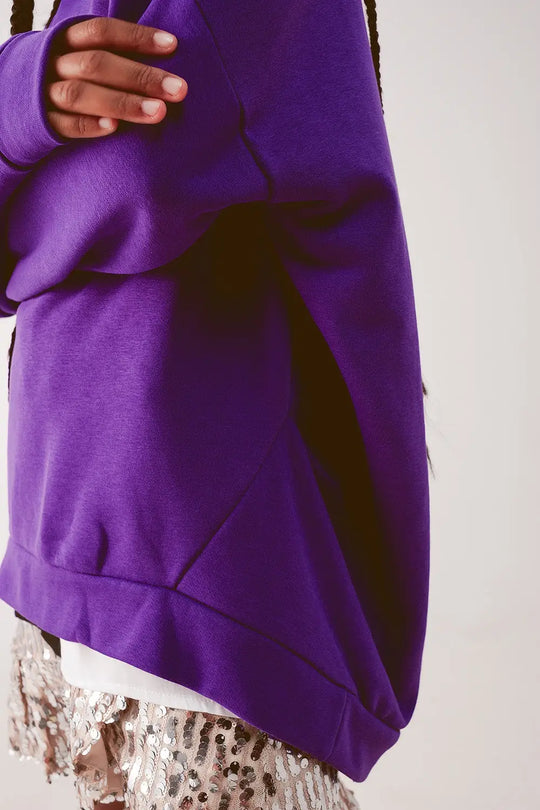 Oversized sweatshirt in purple - One Size / Purple - Sweaters