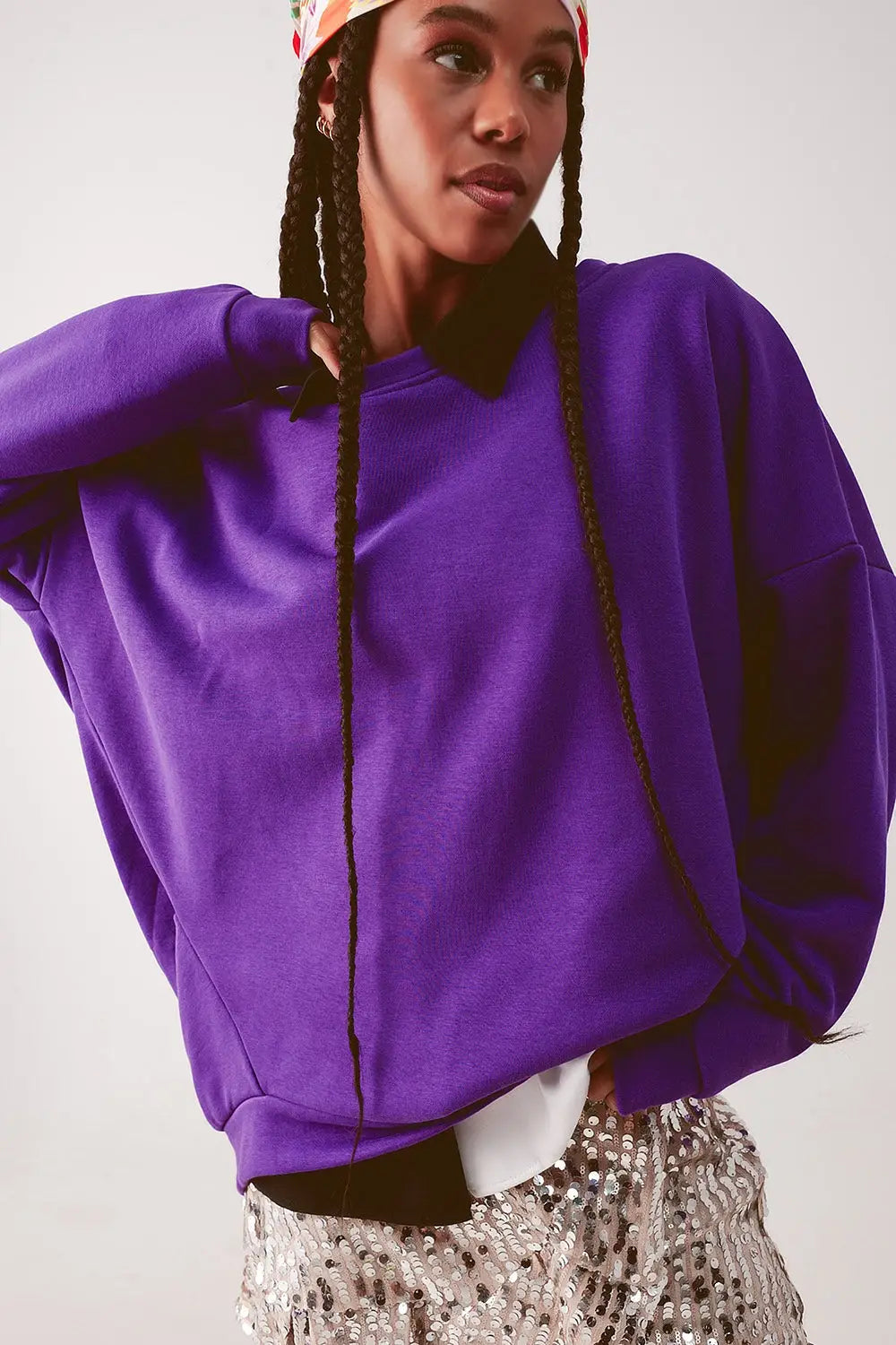 Oversized sweatshirt in purple - One Size / Purple - Sweaters