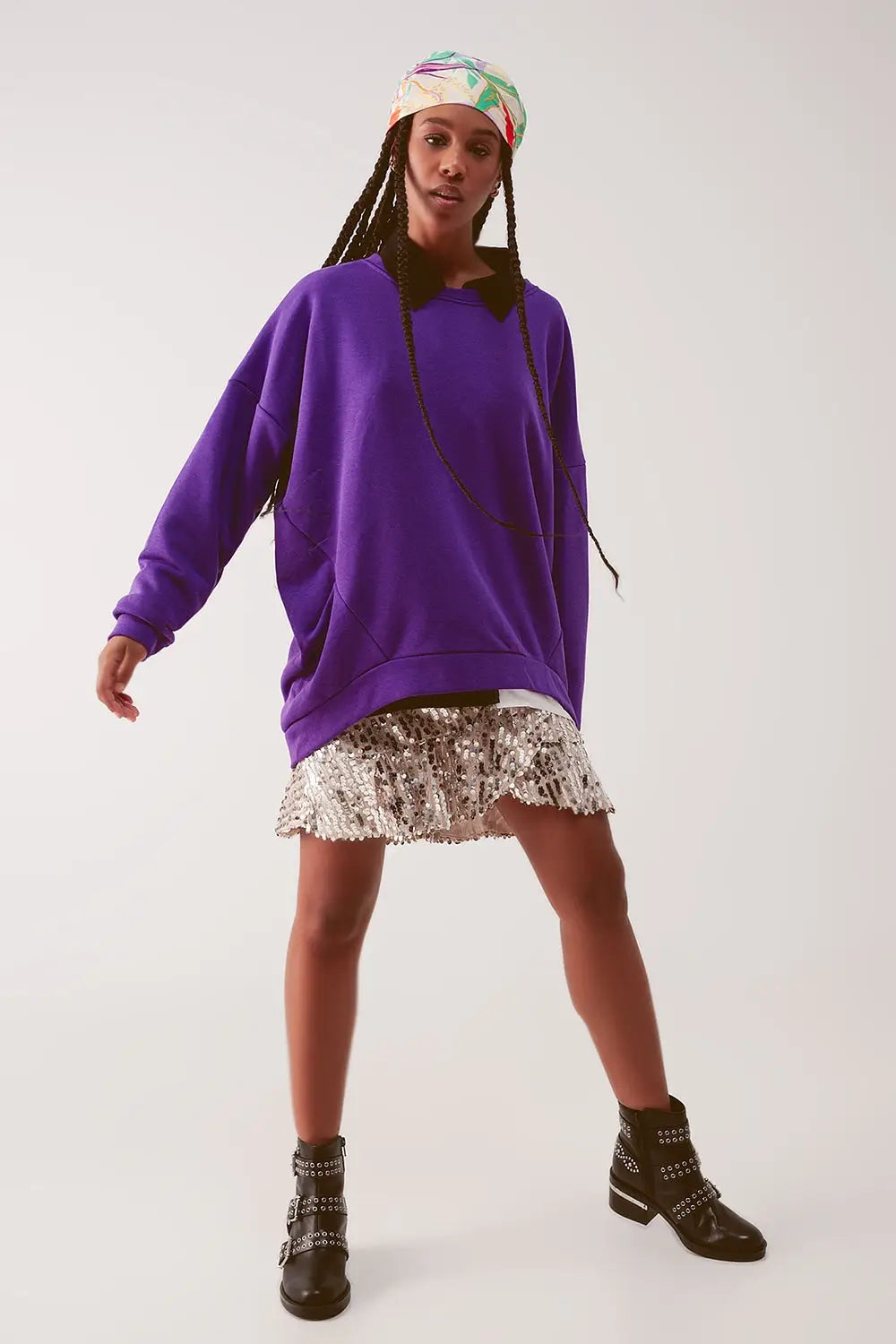 Oversized sweatshirt in purple - One Size / Purple - Sweaters