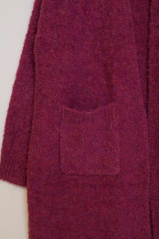 Oversized thick terry knit cardigan in fucsia - One Size / Fuchsia