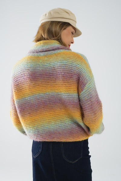 Oversized Turtleneck Comfy Sweater in multicolor