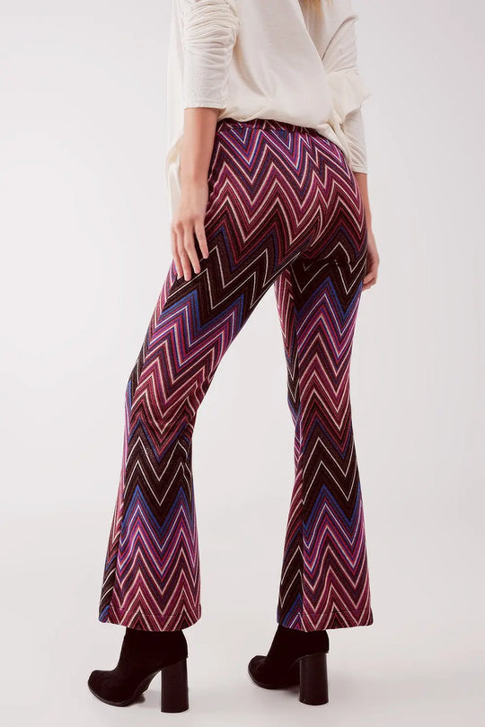 Pantalon à imprimé géo fuchsia - Pantalons