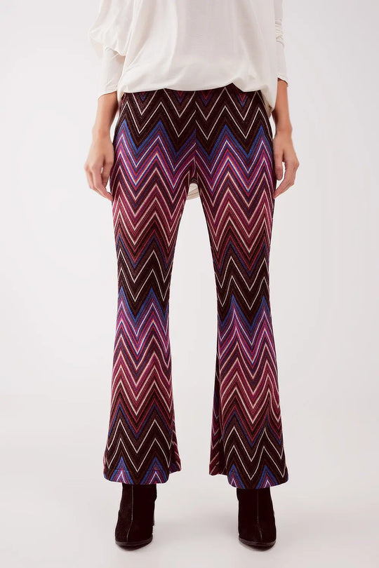 Pantalon à imprimé géo fuchsia - Pantalons