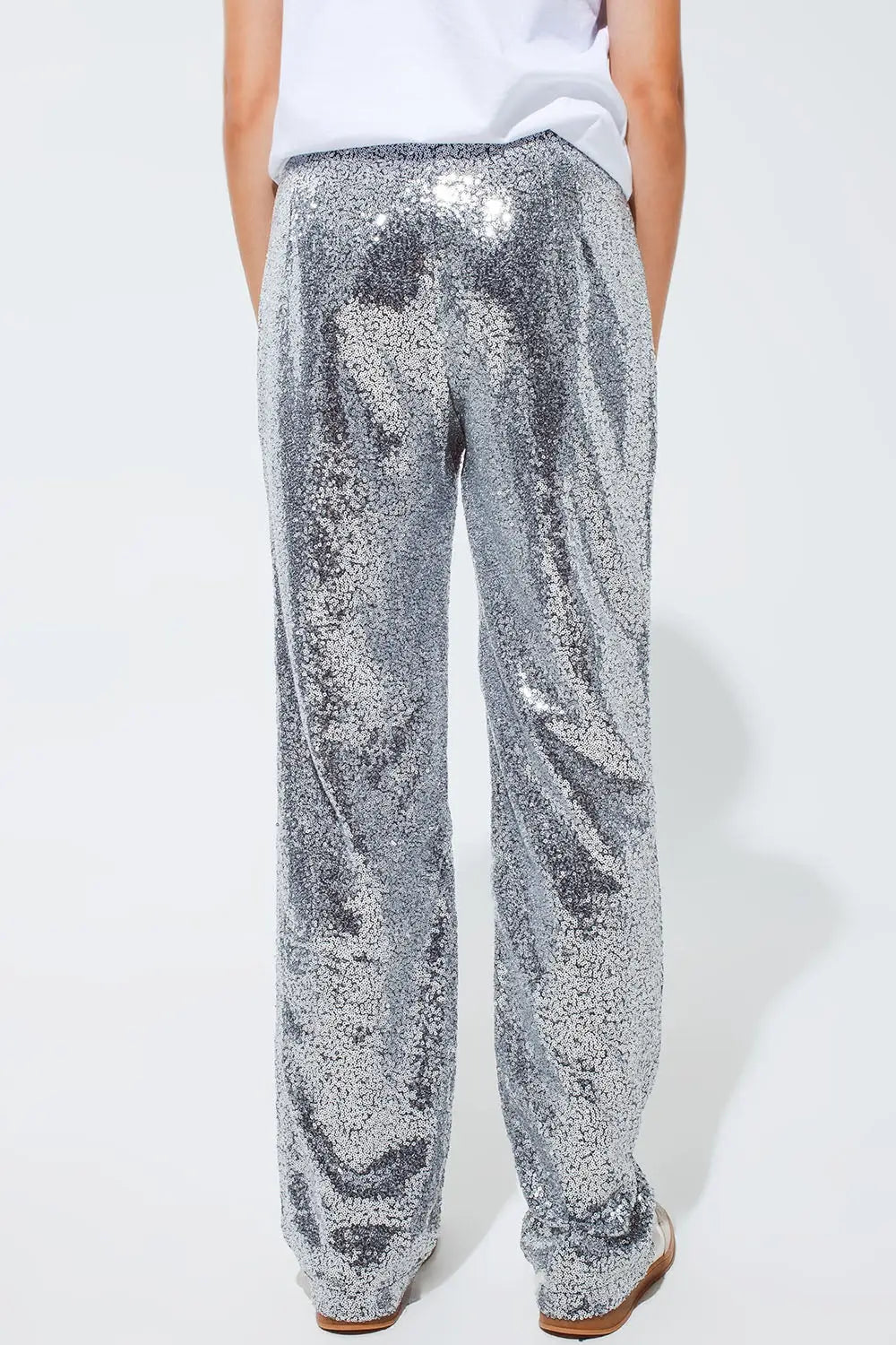 Pantalon à paillettes argentées - Pantalons