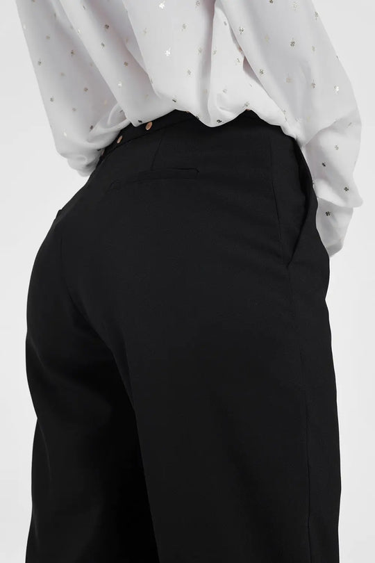 Pantalon avec ceinture Noir - Pantalons