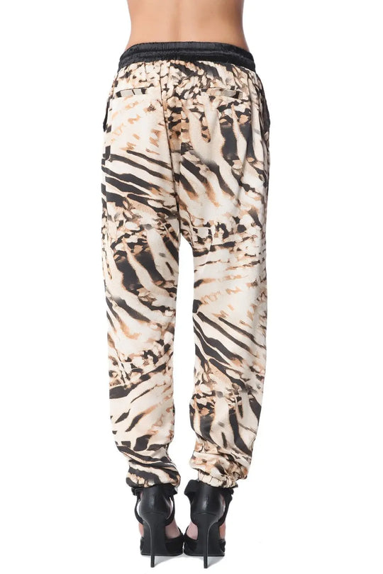 Pantalon baggy à imprimé animal brun - Pantalons