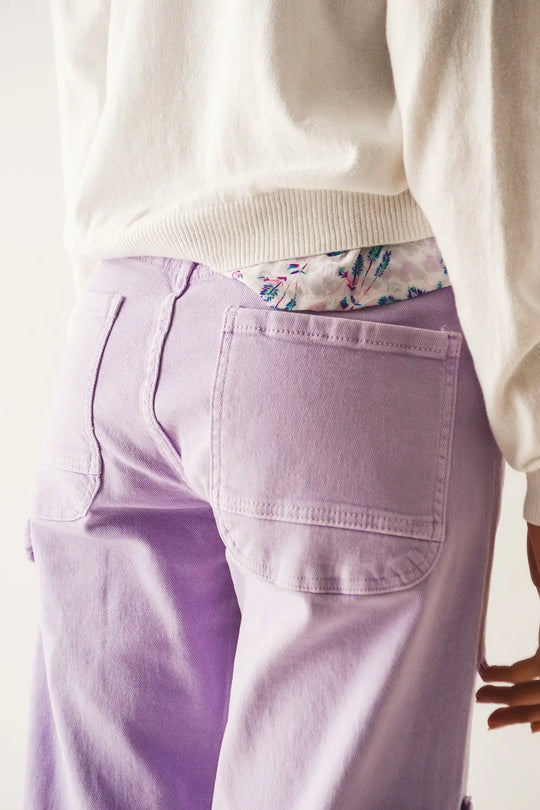 Pantalon cargo en violet - Pantalons