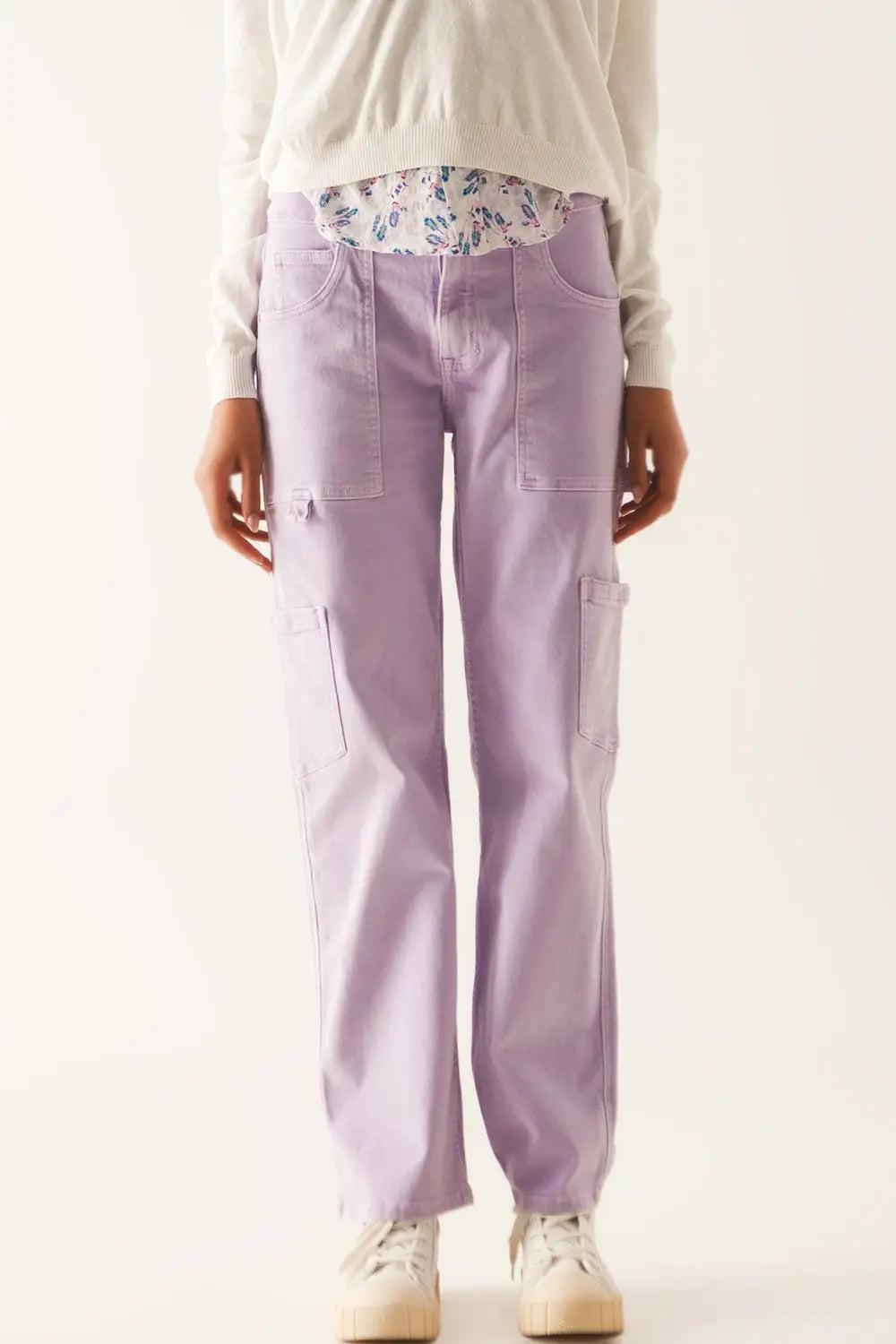 Pantalon cargo en violet - Pantalons