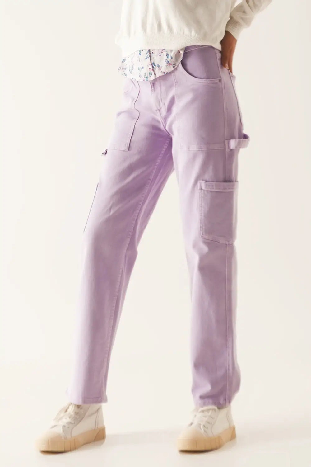 Q2 Pantalon cargo en violet