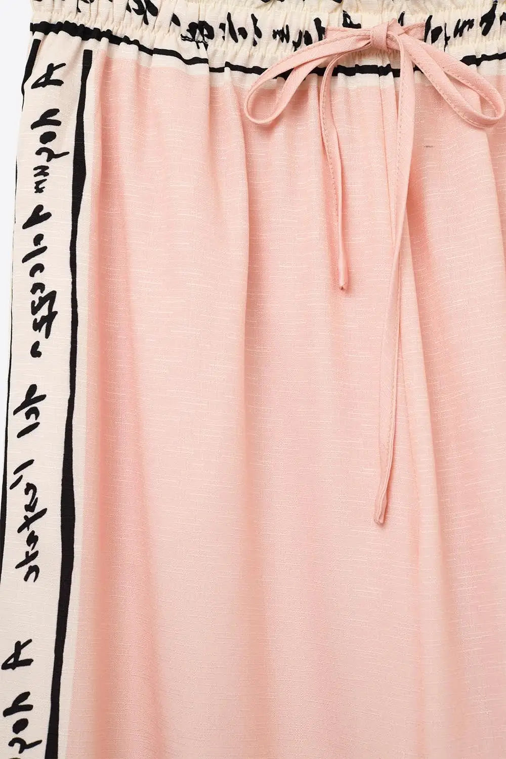 Pantalon d’été rose imprimé aquarelle - Pantalons