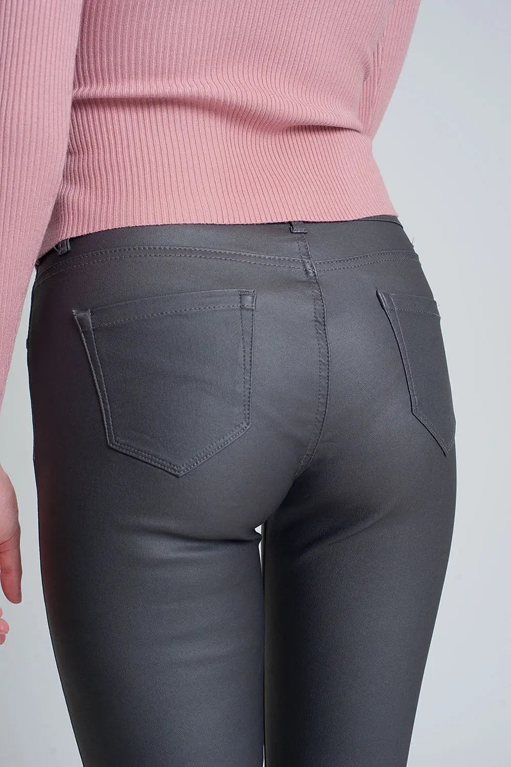 Pantalon enduit gris - Pantalons