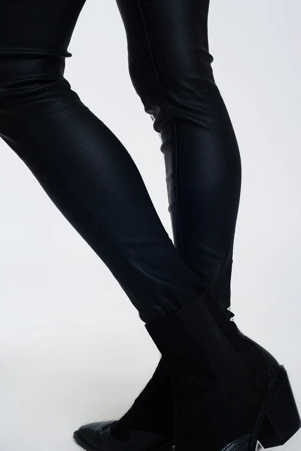 Pantalon enduit noir - Pantalons
