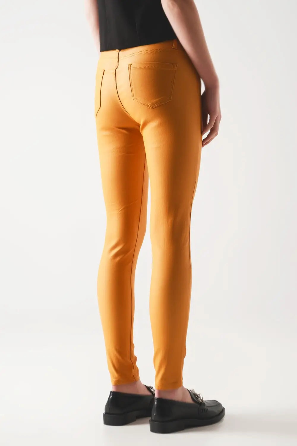 Pantalon enduit orange - Pantalons