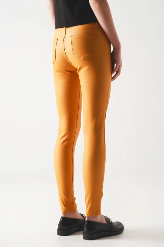 Pantalon enduit orange - Pantalons