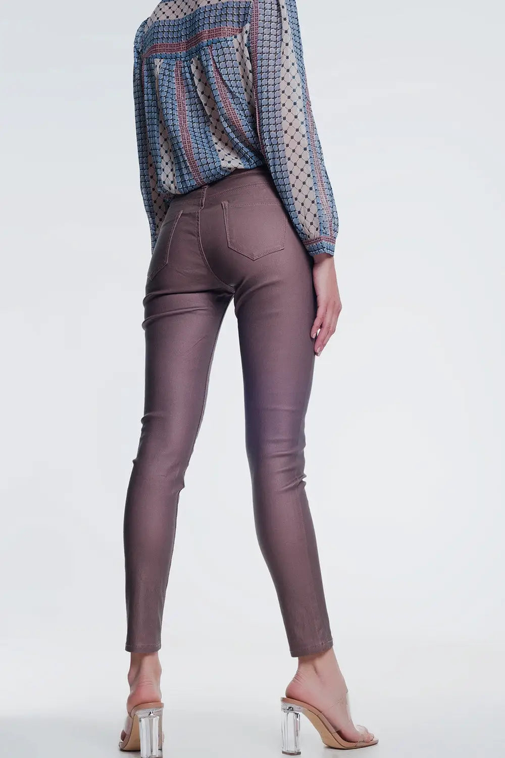 Pantalon enduit rose - Pantalons