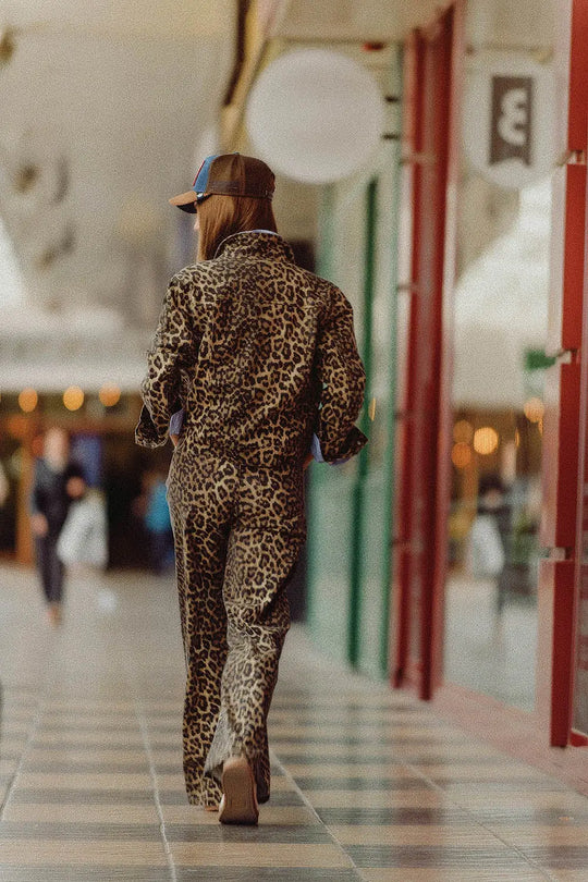 Pantalon imprimé léopard avec dégradé devant et dos - Pantalons