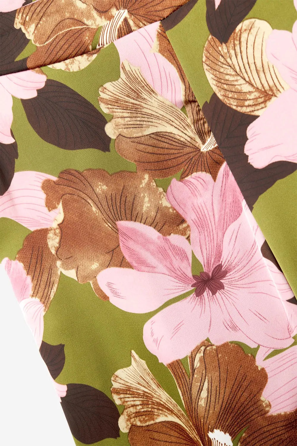 Pantalon large à fleurs tropicales multicolores en tissu satiné - Pantalons