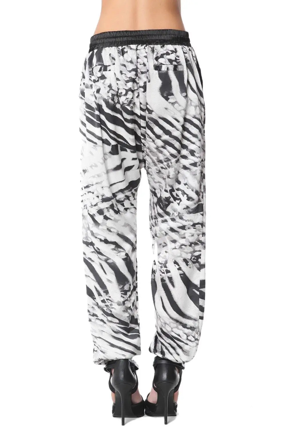 Pantalon baggy à imprimé animal gris - Pantalons