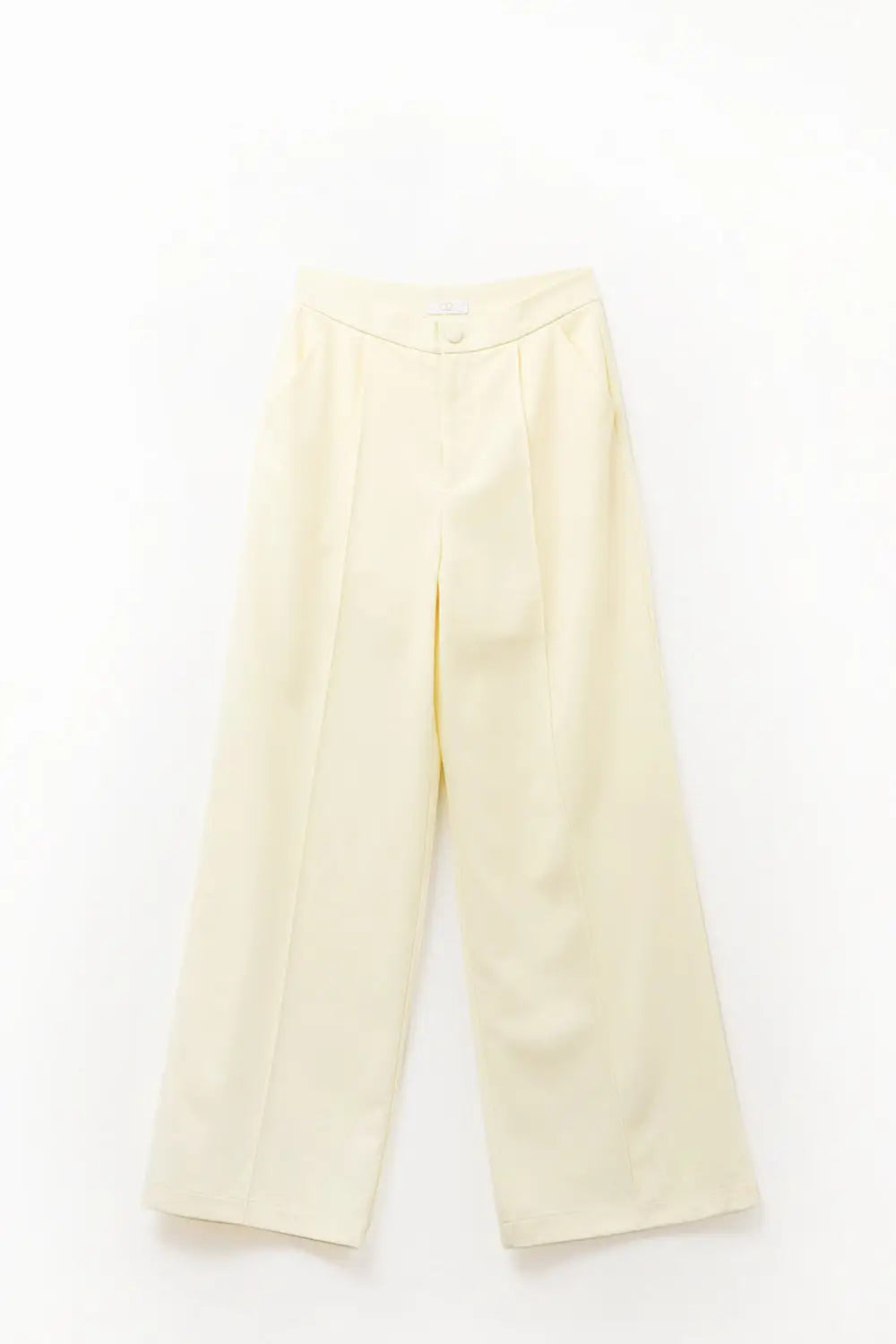 Pantalon large sur mesure en jaune - Pantalons