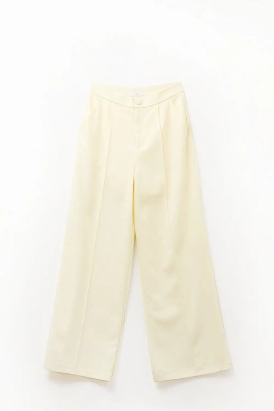 Pantalon large sur mesure en jaune - Pantalons