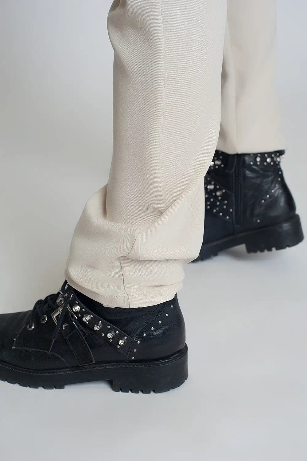 Pantalon Léger noué à la taille beige - Pantalons