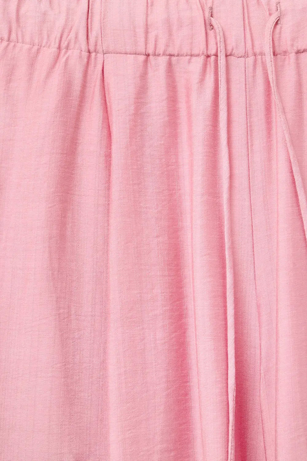 Pantalon rose à jambe large en viscose légère - Pantalons
