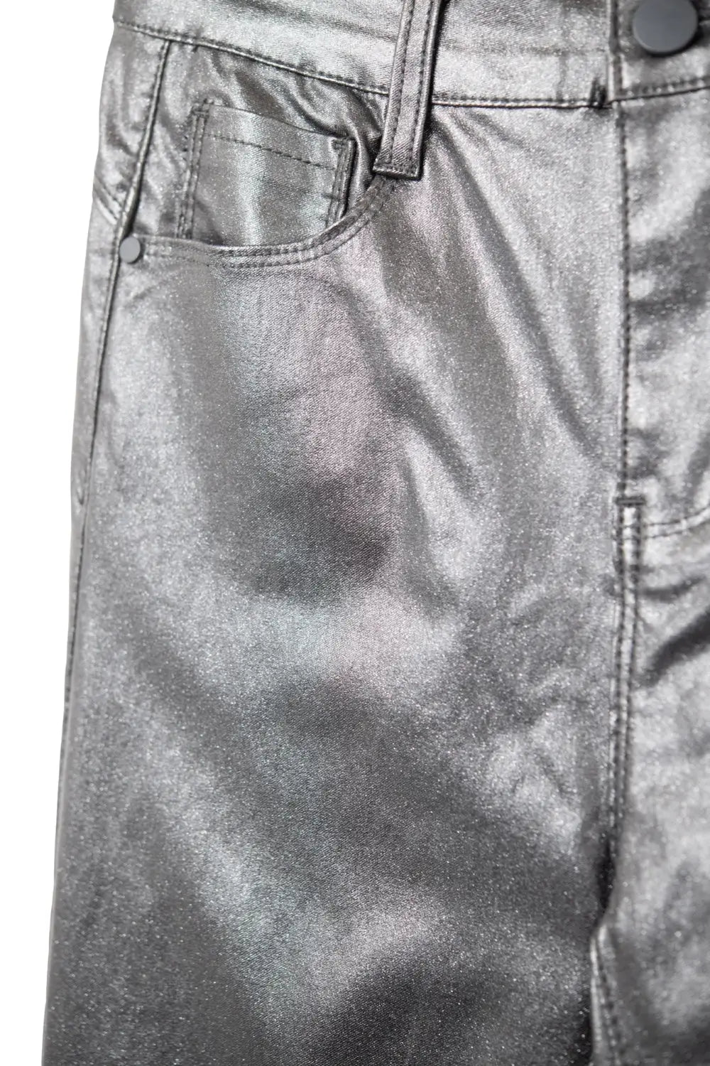 Pantalon skinny en simili-cuir noir - Pantalons