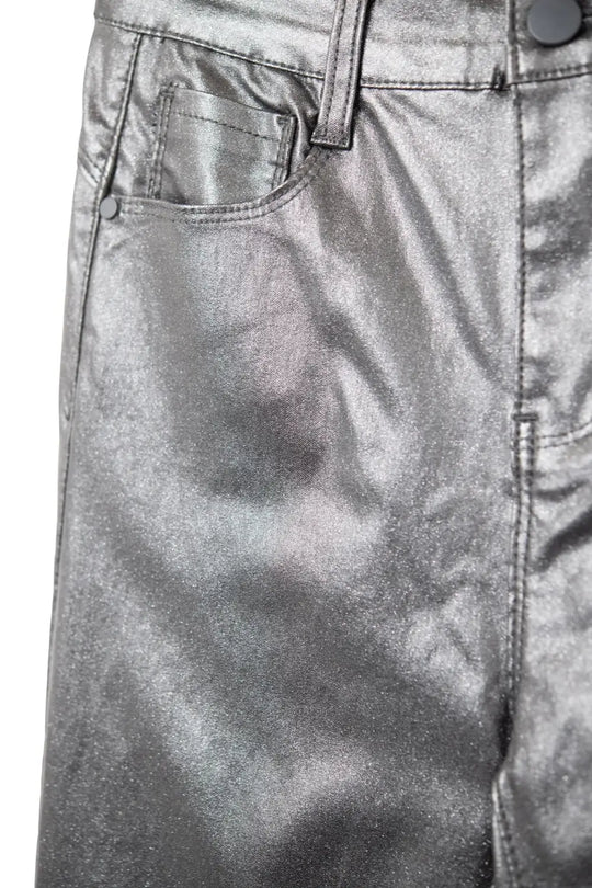 Pantalon skinny en simili-cuir noir - Pantalons