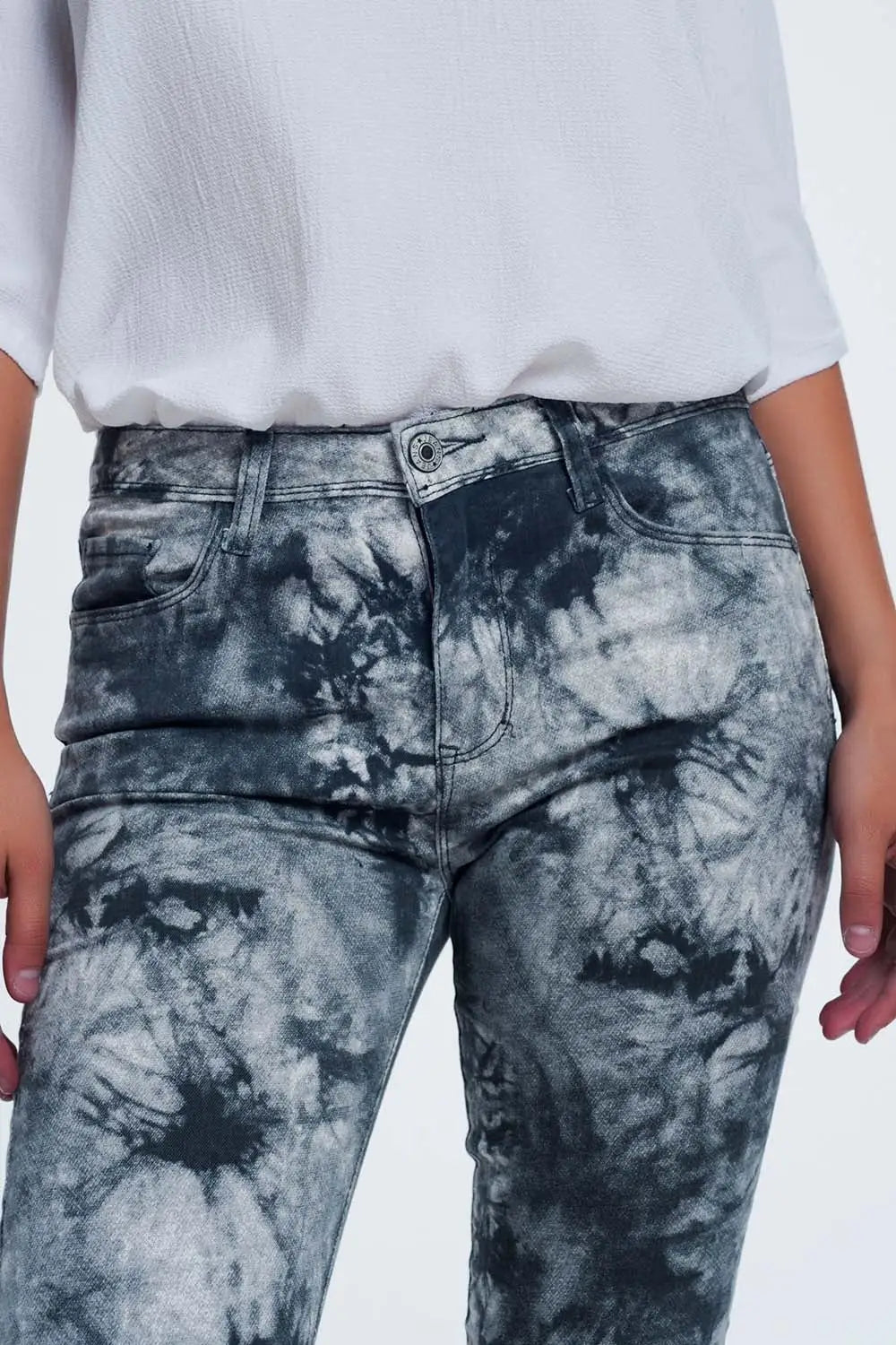 Pantalon slim de couleur grise - Pantalons