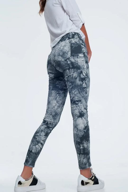 Pantalon slim de couleur grise - Pantalons