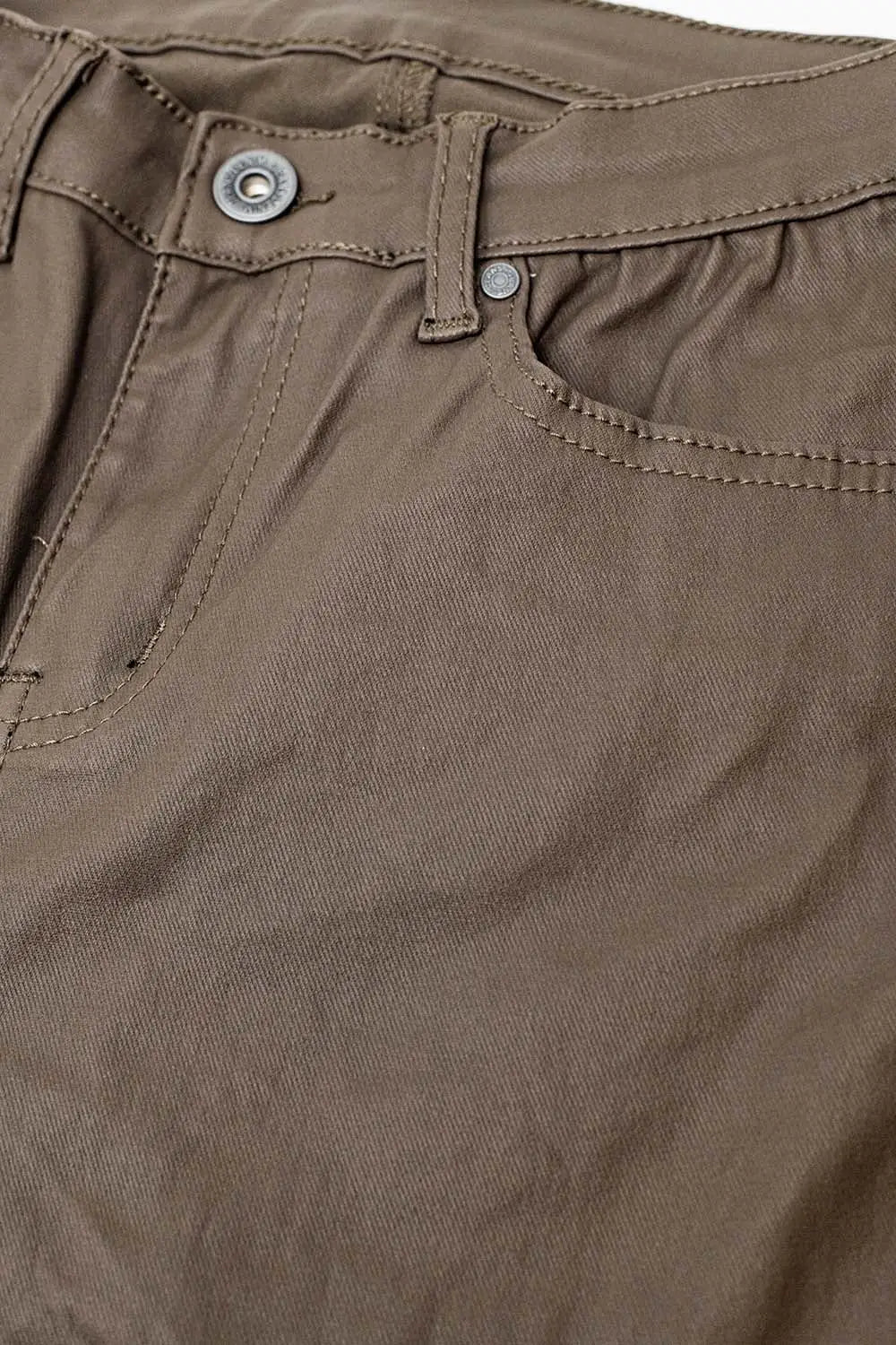 Pantalon super skinny en simili-cuir beige - Pantalons