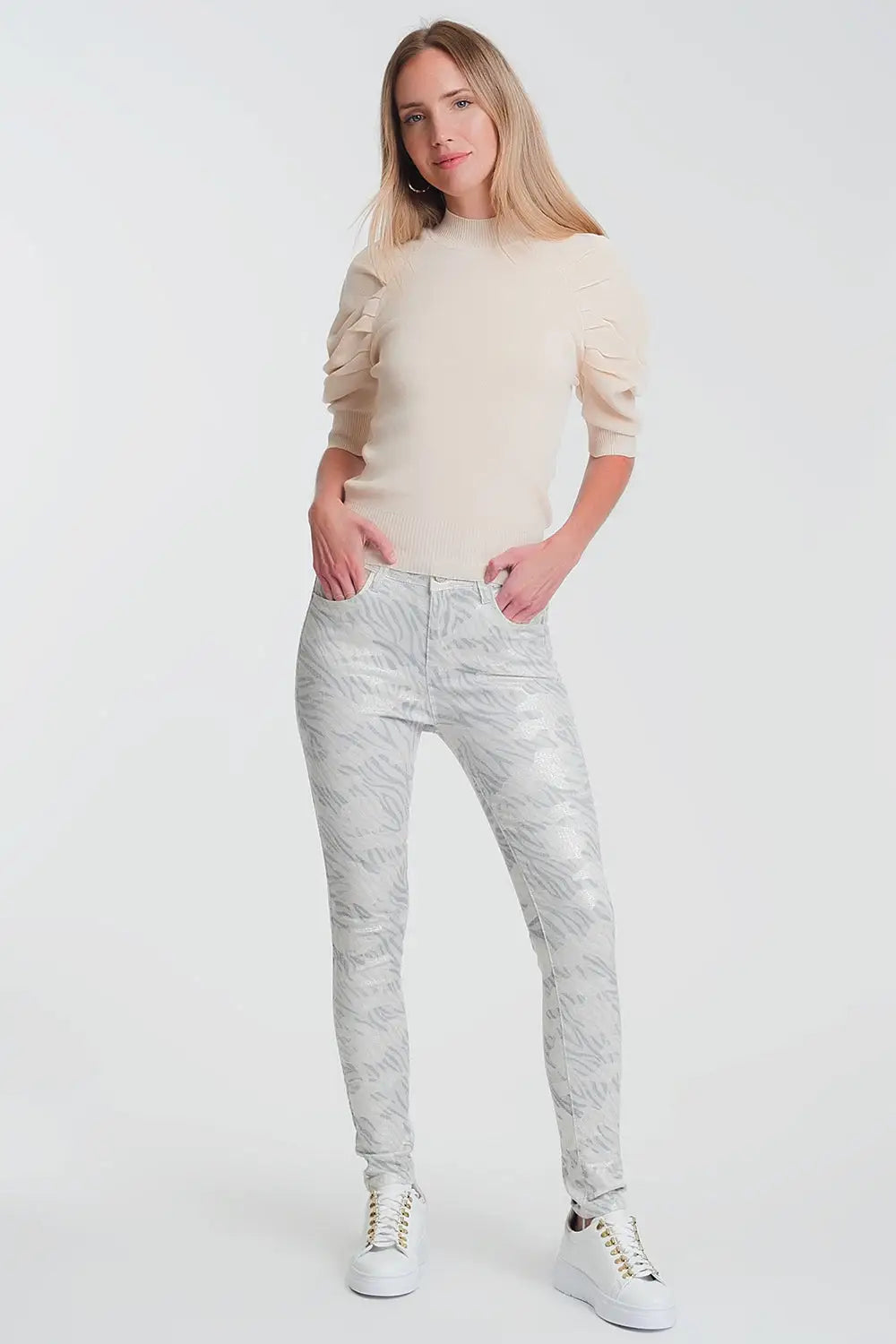 Pantalon super skinny motif camouflage - Pantalons